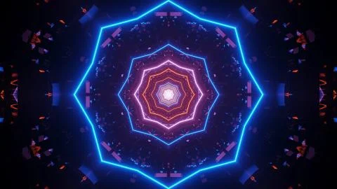 Futuristic illustration of an abstract lights pattern on a dark background Stock Illustration