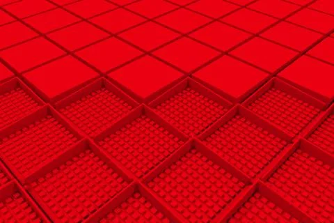 Futuristic industrial background made from red square shapes Illustrazione stock