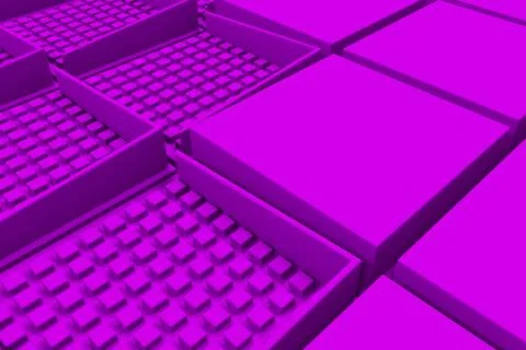 Futuristic industrial background made from violet square shapes 스톡 일러스트