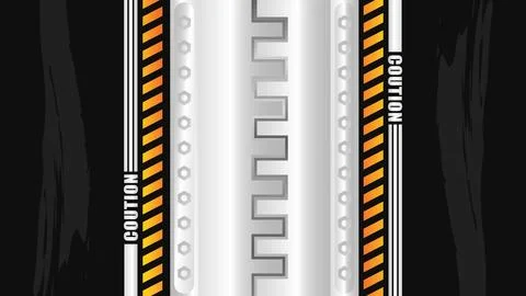 Futuristic industrial gate with interlocking gears for games and sci-fi. Ve.. Illustrazione stock
