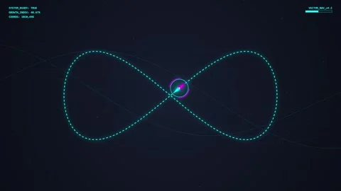 Futuristic Infinity Loop Animation: Digital Data Flow and Abstract Network Stock Footage 348571625