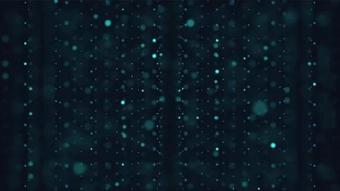 Futuristic infinity space background, points distributed in volume grid Stock Illustration