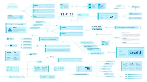 Futuristic infochart white vector set Stock Illustration