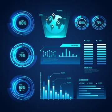 Futuristic infographic collection concept Stock Illustration