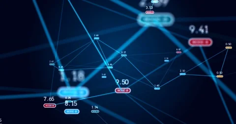Futuristic infographic of data connections and global network Stock Footage 86690091