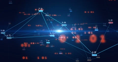 Futuristic infographic of data connections and global network Stock Footage 87317890