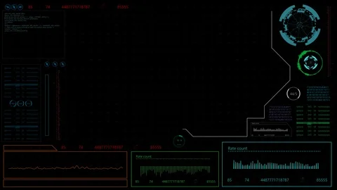 Futuristic infographic elements.HUD animation.Digital interface. Stock Footage 93335325