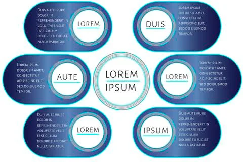 Futuristic Infographic template with 7 options steps and place for text. Stock Illustration