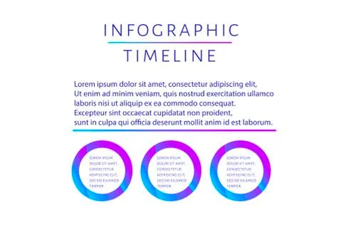 Futuristic Infographic timeline template with 3 options, steps and place for Stock Illustration