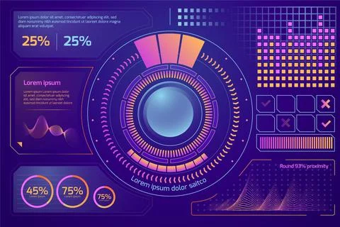 Futuristic infographics template design Stock Illustration