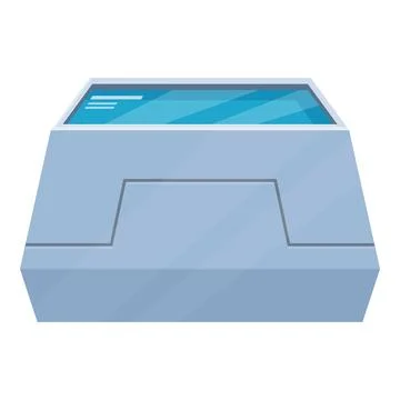 Futuristic information kiosk displaying data on interactive touchscreen int.. Stock Illustration