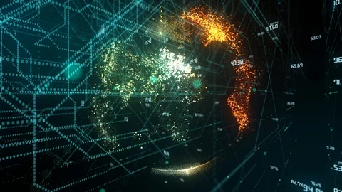 Futuristic information technology big data cloud computing AI IOT concept Stock Footage 106364905