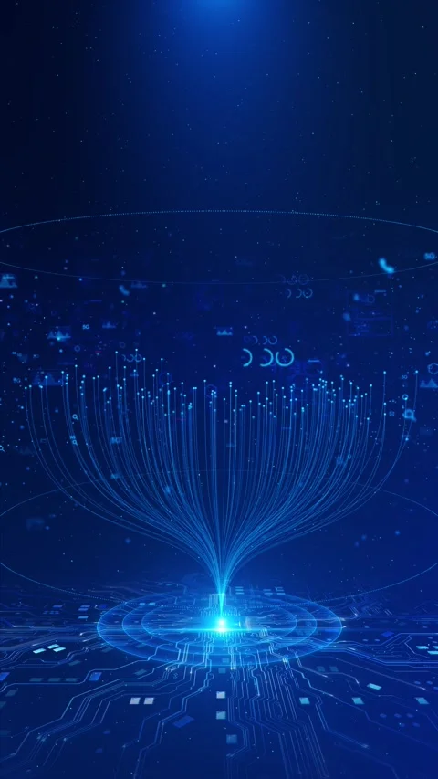 Futuristic information technology Big data cloud computing internet of things IO Video stock 341894886