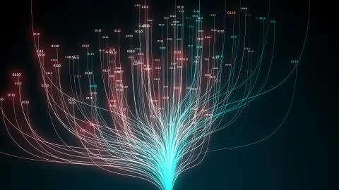 Futuristic information technology big data cloud computing AI IOT concept イラスト素材