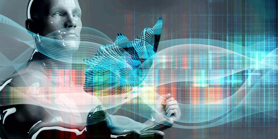 Futuristic Innovation Platform Digital Creativity Technology Solution Stock Illustration