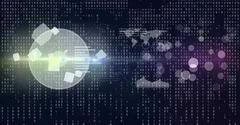 Futuristic interface against blue background Stock Illustration