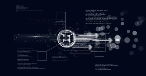 Futuristic interface against blue background 스톡 일러스트