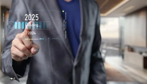 Futuristic Interface Concept with Businessman Touching Loading Screen Progr.. Stock Photos