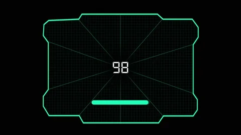 Futuristic interface with countdown timer and bar. Futuristic interface for.. Video stock 337815524