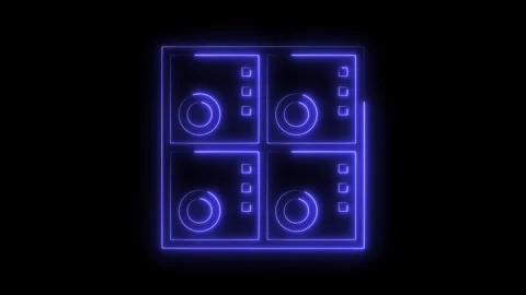 Futuristic interface design with glowing neon blue elements on black backgr.. Stock Footage 309293451