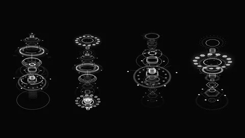 Futuristic interface design. HUD-technology for overlaying video and creating Stock Footage 85158708