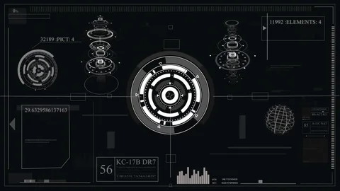 Futuristic interface design. HUD-technol... | Stock Video | Pond5