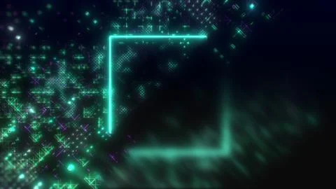 Futuristic interface digital background. High tech illustration. Neon hud 库存插图