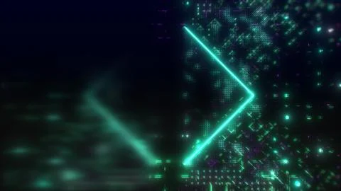 Futuristic interface digital background. High tech illustration. Neon hud Stock Illustration