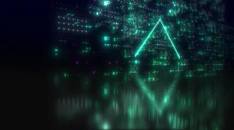 Futuristic interface digital background. High tech illustration. Neon hud イラスト素材