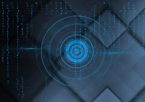 Futuristic interface elements on dark background Stock Illustration