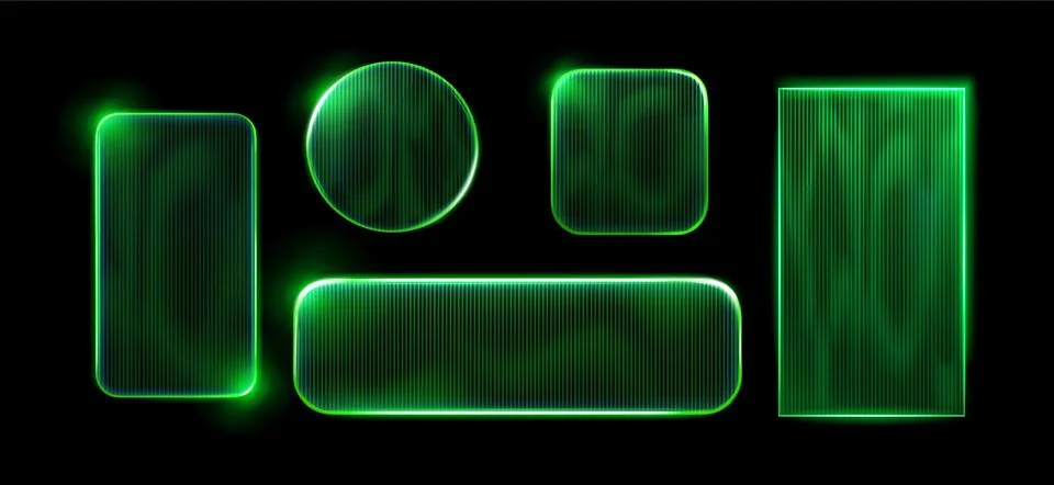 Futuristic interface elements with ribbed glass Stock Illustration