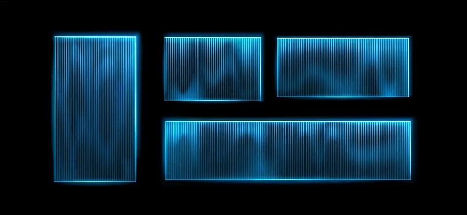 Futuristic interface elements with ribbed glass Stock Illustration