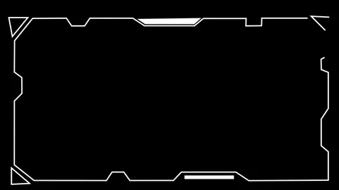 Futuristic interface frame animation with glowing digital border on black b.. Stock Footage 337364315
