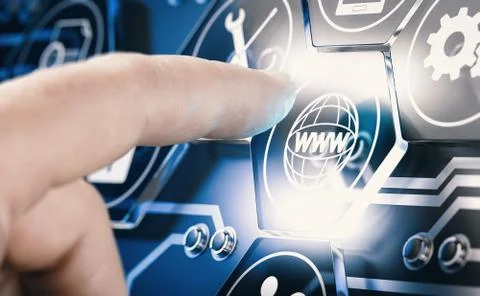 Futuristic Interface, Future Technology And Web Development Concept. Stockfoto's