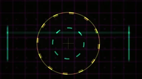 Futuristic interface with glowing circle. Stock Footage 340015742