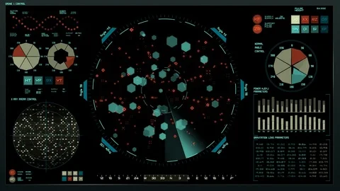 Futuristic interface | HUD | Aerial control panel Stock Footage 77570556
