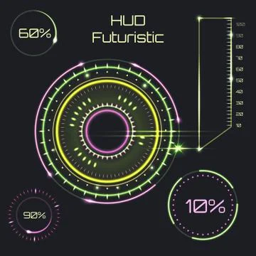 Futuristic interface, HUD, computer technology vector background Stock Illustration
