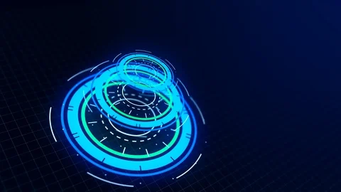 Futuristic interface hud design, infographic elements like scanning graph Stock Footage 117661122