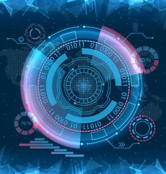 Futuristic Interface Hud Design, Infographic Elements,Tech and Science, Analysis 库存插图