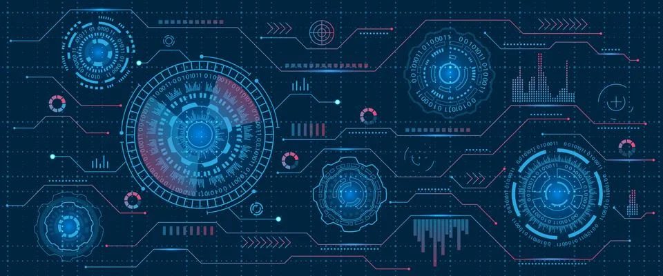 Futuristic Interface Hud Design, Infographic Elements,Tech and Science, Analysis Stockillustratie