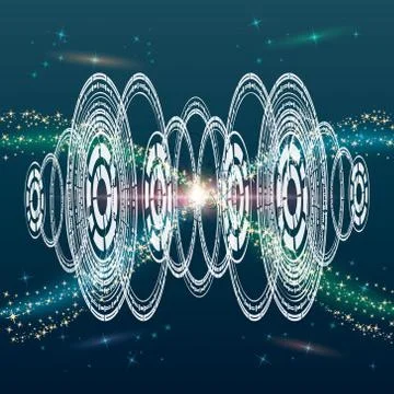 Futuristic interface hud design, infographic elements like scanning graph, wa Stock Illustration