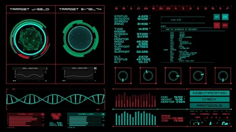 Futuristic interface | HUD | DNA analysis Stock Footage 77570726