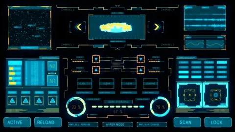 Futuristic interface | HUD Stock Footage 77803793