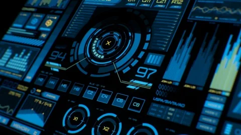 Futuristic interface | HUD Stock Footage 77923809