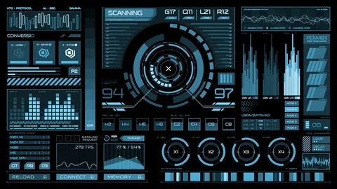 Futuristic interface | HUD Stock Footage 77924903