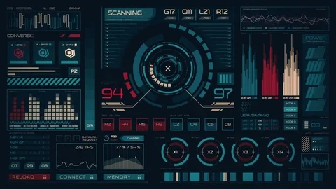Futuristic interface | HUD Stock Footage 77925200