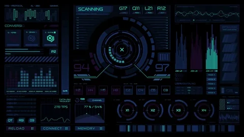 Futuristic interface | HUD Stock Footage 77925234