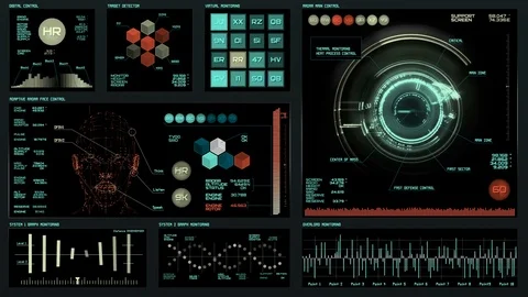 Futuristic interface | HUD | Health analysis Stock Footage 77570760
