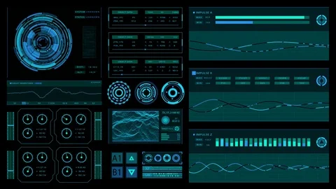 Futuristic interface | HUD | Landscape analysis Stock Footage 77570962