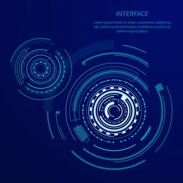 Futuristic Interface With Many Geometric Shapes Stock Illustration